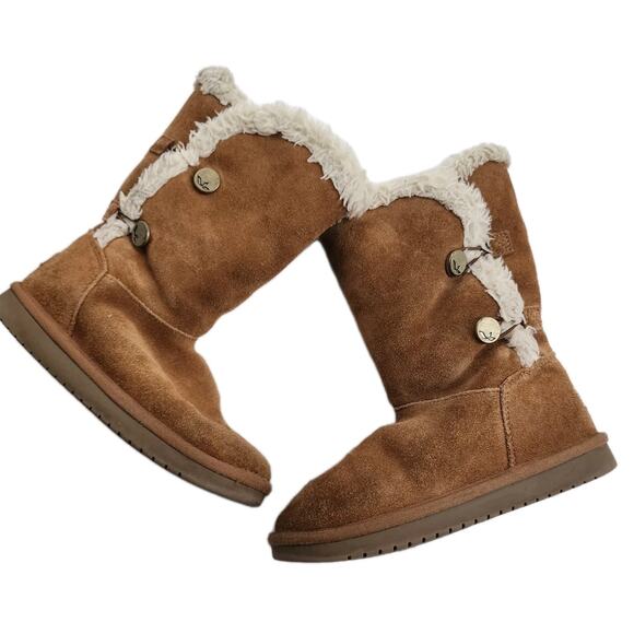 Koolaburra By UGG Boots Youth 4 Women's 6 Kinslei Tall Shearling Brown Comfort - Picture 1 of 10